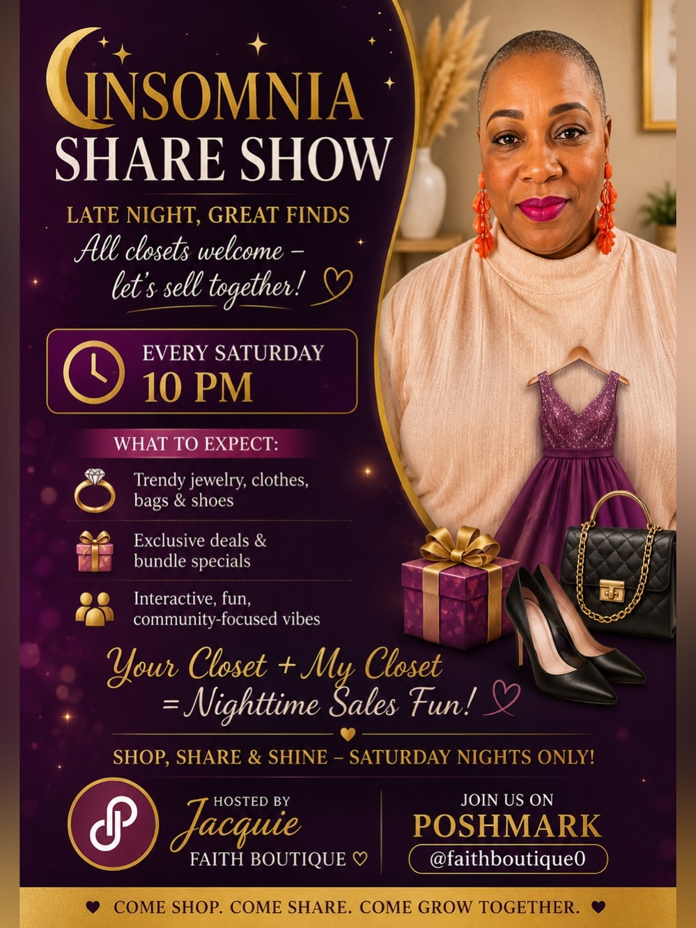 🌙 INSOMNIA SHARE SHOW 🌙

Every Saturday | 10 PM
All Closets Welcome Let’s Sell